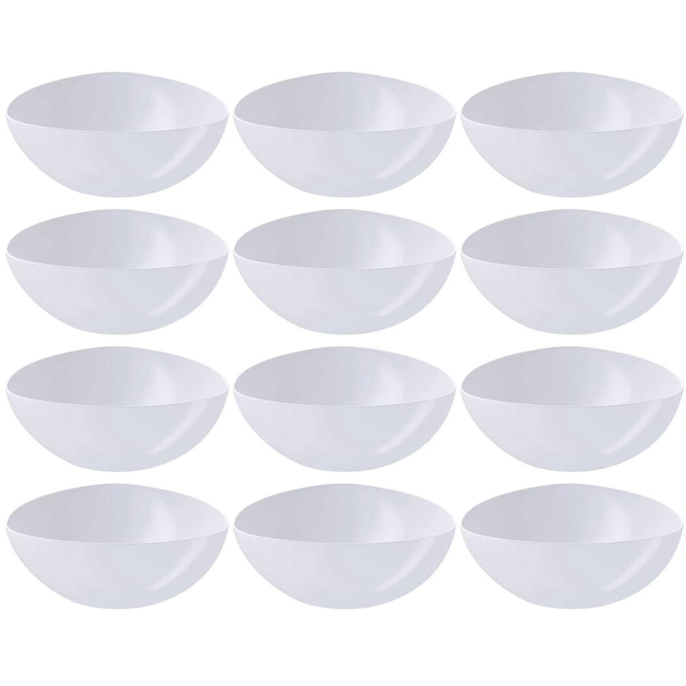 12 Saladeiras Tigelas Plásticas 5L Brancas Restaurantes Sobremesa Pipoca Triangulares Essential Coza