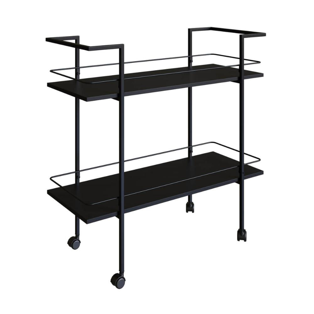 Carrinho Bar Industrial com 2 Prateleiras P1036 Preto