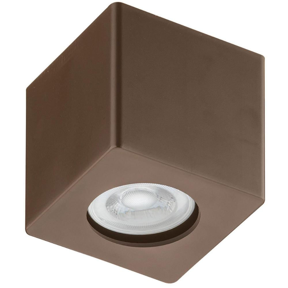 Spot de Sobrepor Marrom 8x8cm Quadrado Lâmpada MR16 Bivolt Dital