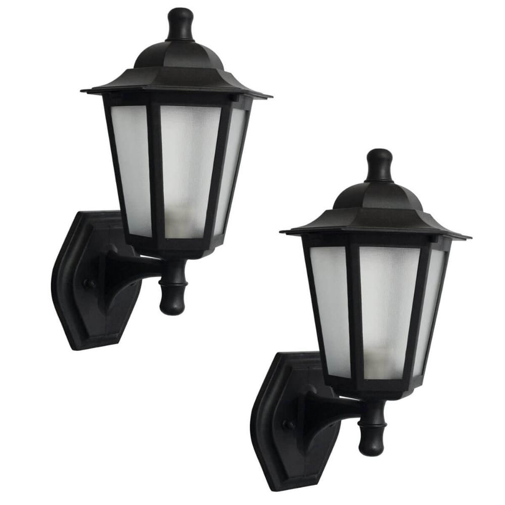 Kit 2 Arandelas Coloniais Luminárias de Parede Pretas Retrô Muro Fachada Jardim