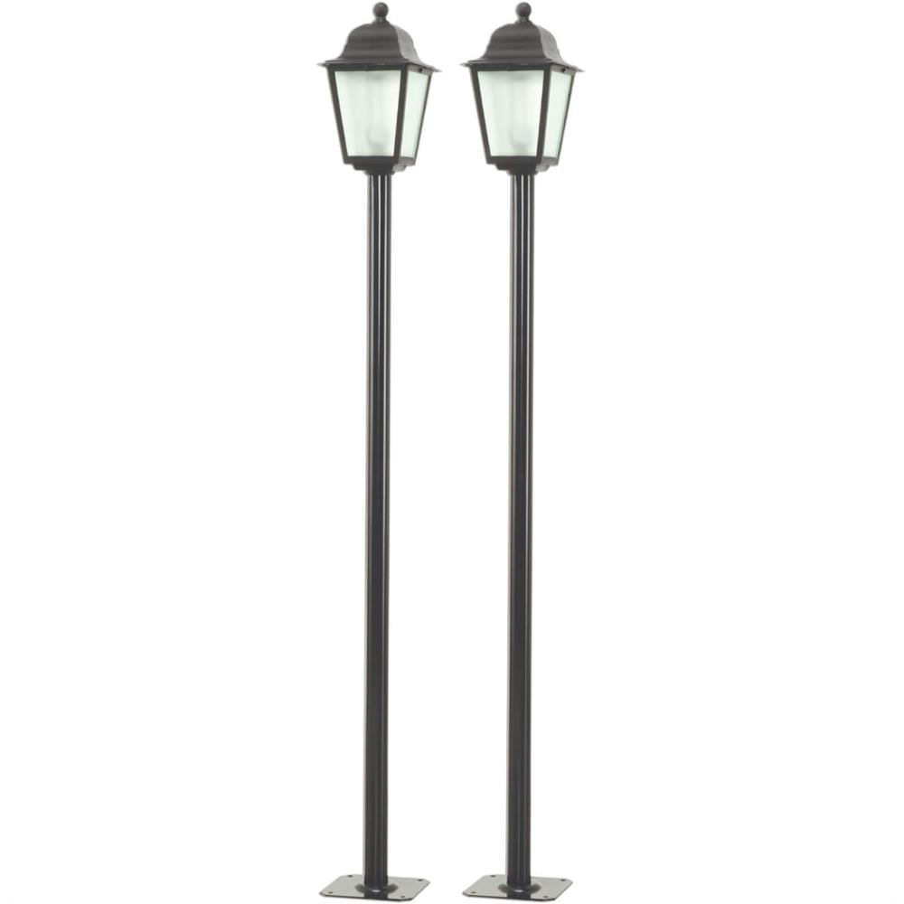 2 Luminárias de Chão para Jardim Pretas Postes Coloniais Dital Linha Soberana Área Externa