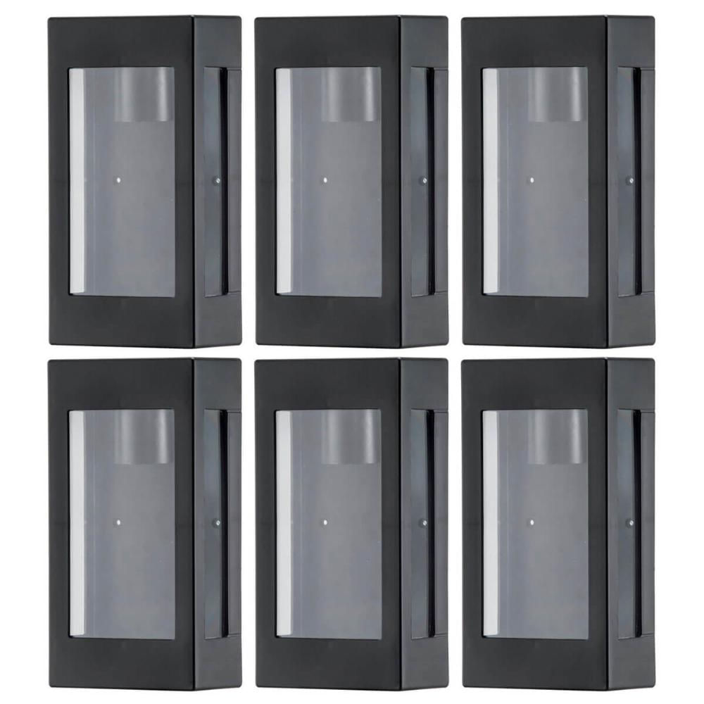 Conjunto 6 Arandelas Externas Pretas Prime Luminária Bivolt