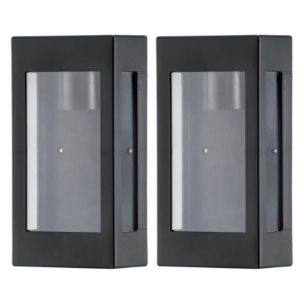 Kit 2 Arandelas Externas Prime Pretas Luminárias de Parede Bivolt Jardim Fachada Dital