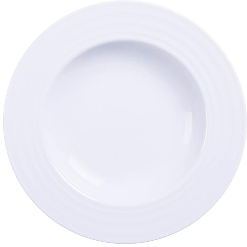 Prato Fundo Branco 23cm em Porcelana Vibrare Tramontina Avulso Mesa De Jantar