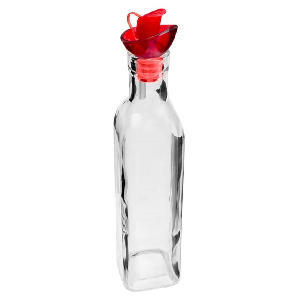 Kit 24 Garrafas de Vidro 270ml Tampa Dosadora Vermelha para