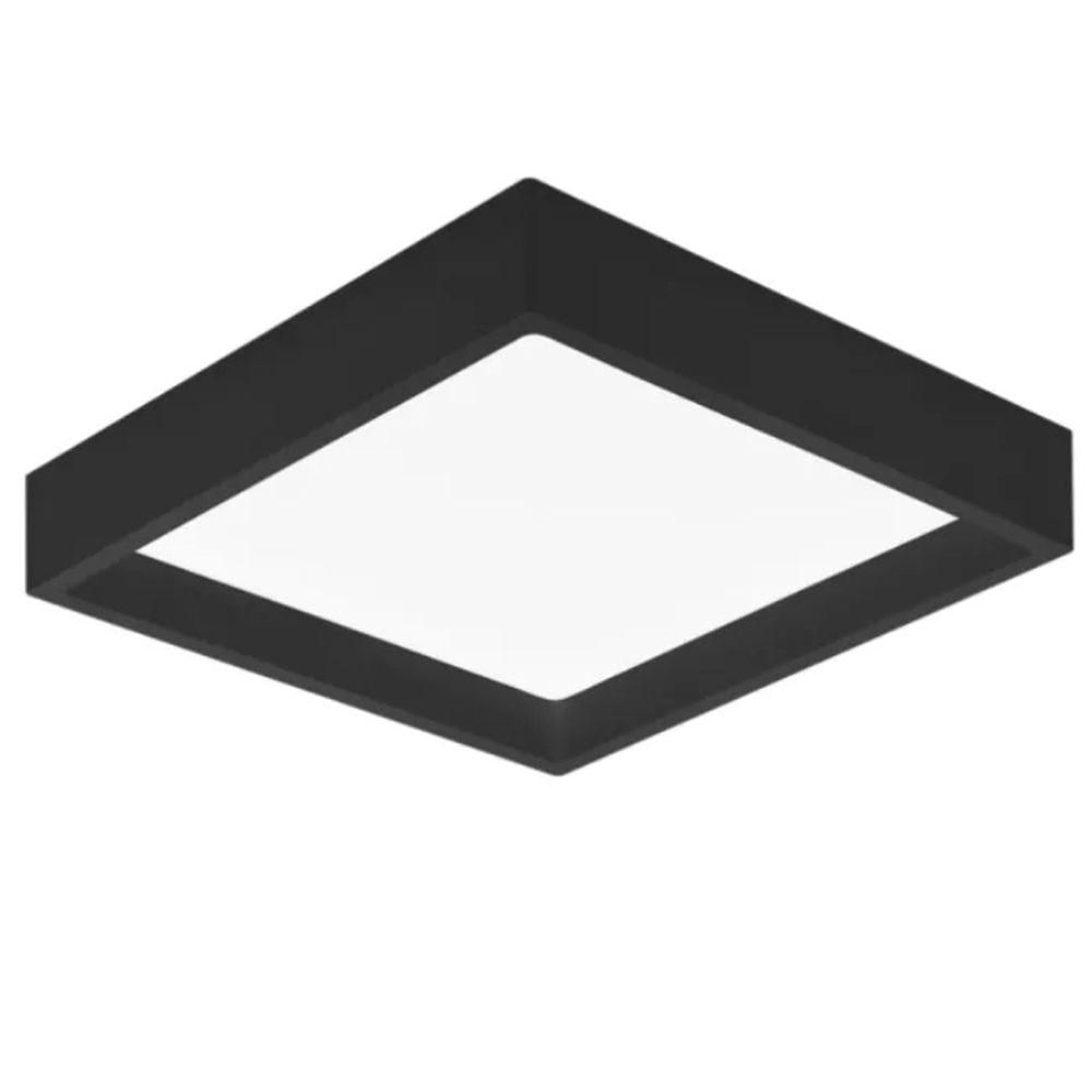 Plafon Sobrepor Recuado Deep 24w 3000k Preto Stella