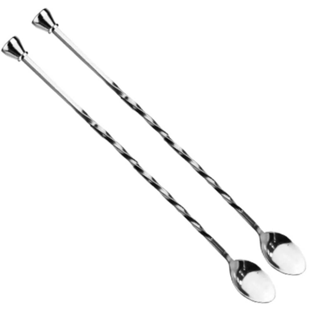 Kit 2 Colheres Bailarina Inox 29cm para Drinks Profissional Attuale Plasvale