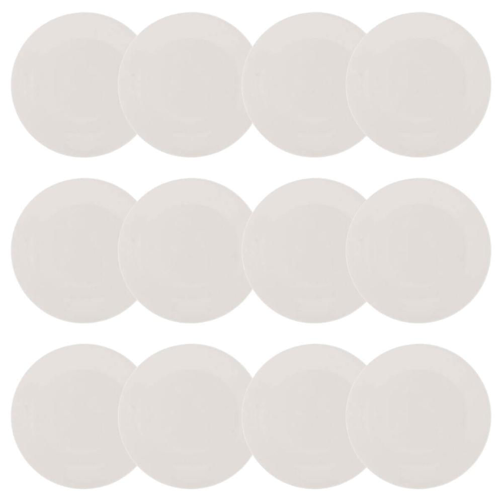 12 Pratos de Sobremesa Porcelana 20,5cm Clean Lyor Restaurante Eventos Mesa Posta