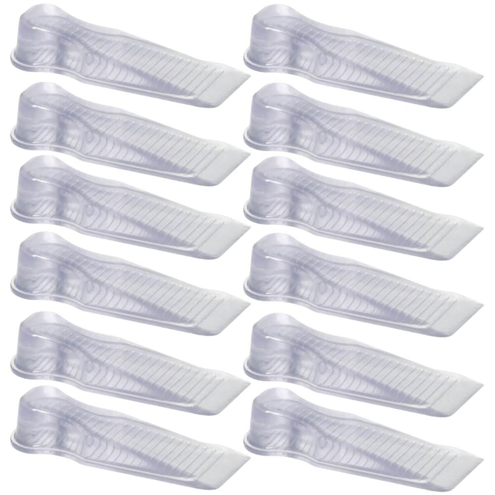 Kit 12 Aparadores Travas de Portas 11x3,5x2cm Calço Chão Cinquetti PVC Transparente