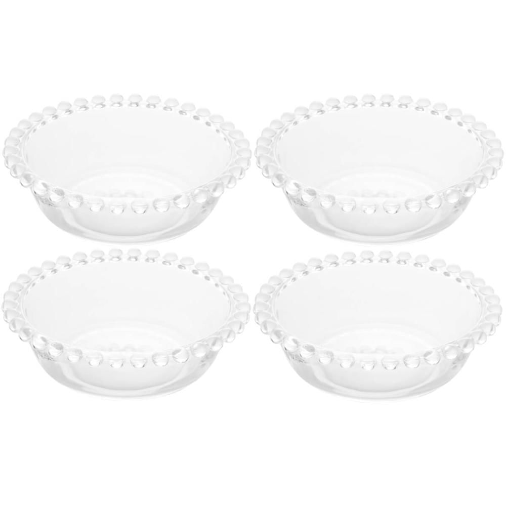 4 Bowls Taças de Vidro Cristal 180ml Pearl Wolff Tigelas de Servir Sobremesa