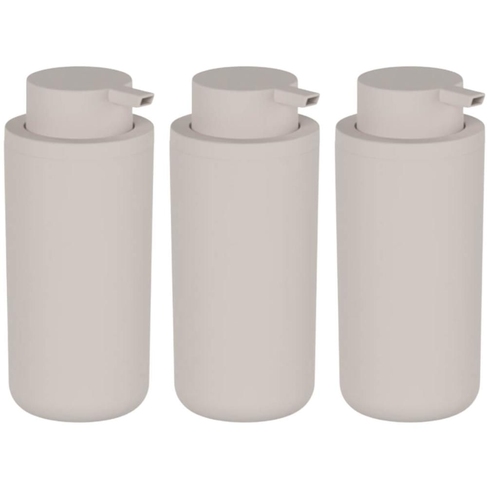 Kit 3 Dispenser de Parede 500ml Sabonete Liquido Shampoo Banheiro Hotel Bege