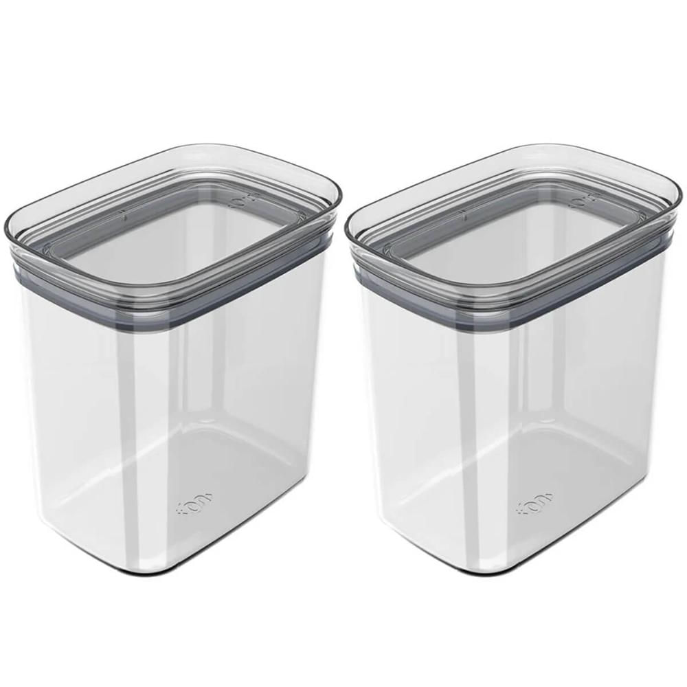 Kit 2 Potes Herméticos 1,5L Porta Mantimentos Plástico Ou Tr
