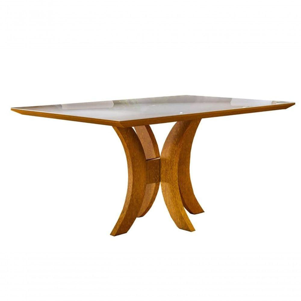 Mesa De Jantar Moderna Com Vidro 1,20x0,90m Rubi