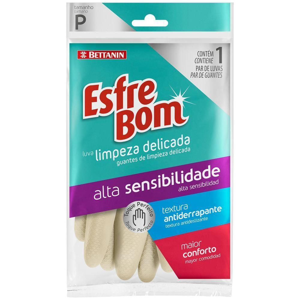 Luva Látex Para Limpeza Delicada Pequena Branca Esfrebom Bettanin