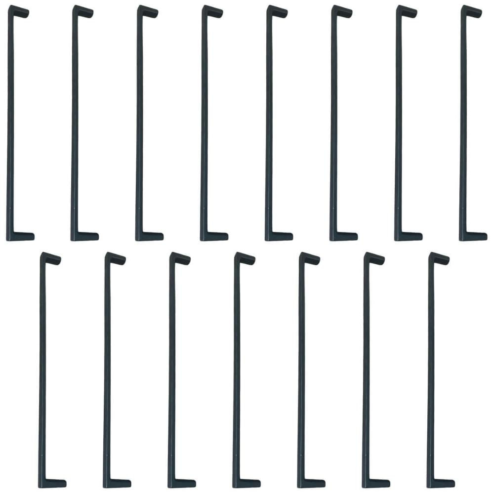 Kit 15 Puxadores Pretos para Móveis 256mm Oeiras Torralba Porta Armário Guarda-Roupas Gavetas Zamac