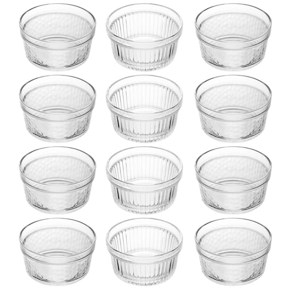 12 Ramequins de Vidro 150ml Sobremesas Molheiras Lyor Suflês Molhos Porções Individuais