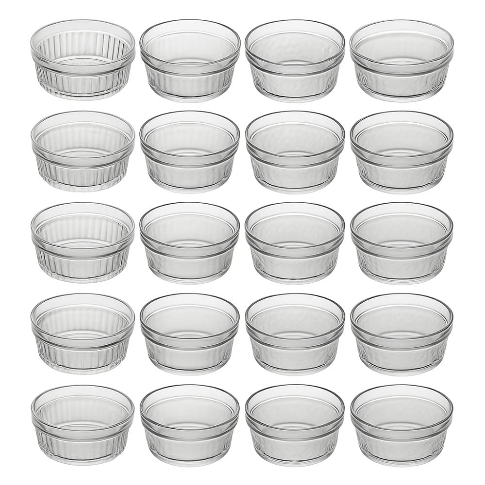 24 Ramequins de Vidro Molheiras 150ml Lyor Molhos Sobremesas Temperos Suflês