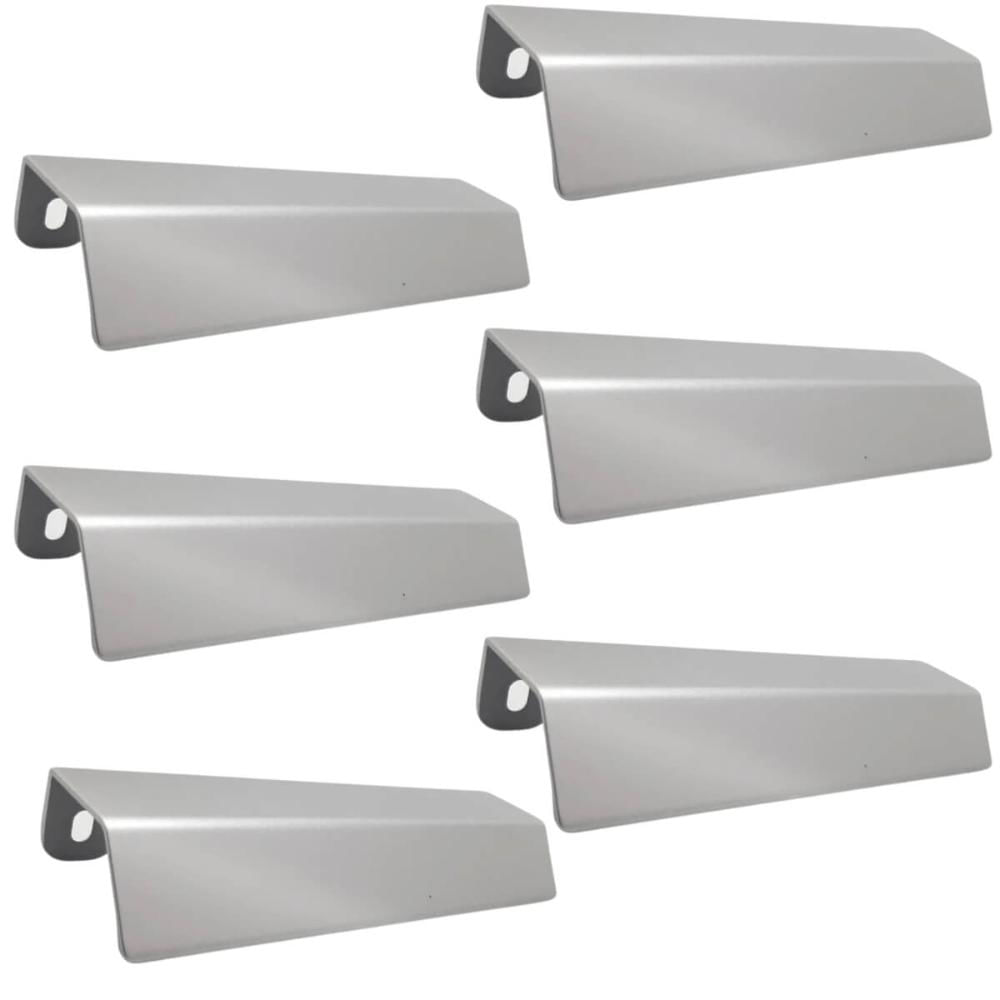 Kit 6 Puxadores Alça Sobrepor Níquel Escovado 128mm Móveis Armários Gavetas Torralba PV22