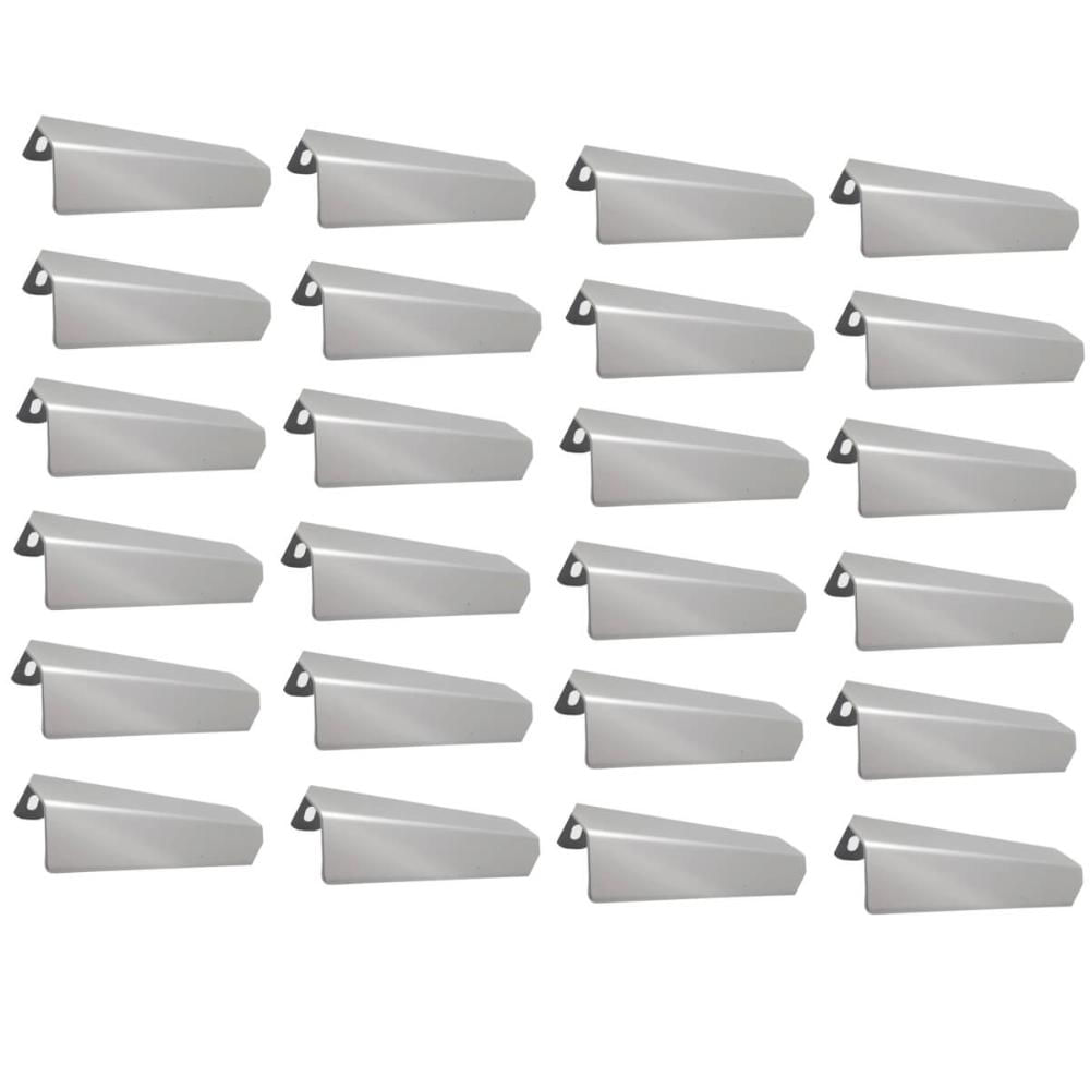 Kit 24 Puxadores Alça Sobrepor Níquel Escovado 128mm Armários Gavetas Torralba Móveis
