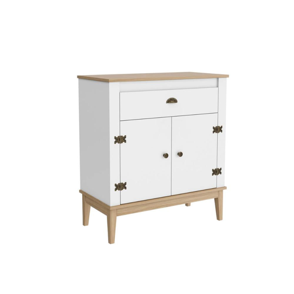 Aparador Colonial com 1 Gaveta e 2 Portas MB1012 Mel Branco MDP Movelbento