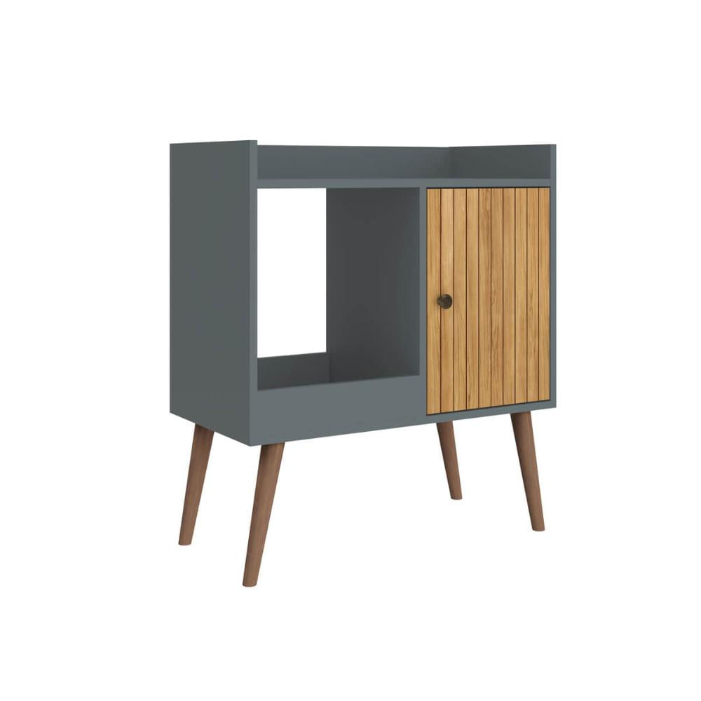 Aparador com 1 Porta MDP 70X36X80cm Mel Petroleo Cantinho do Café MB 1058 Movelbento