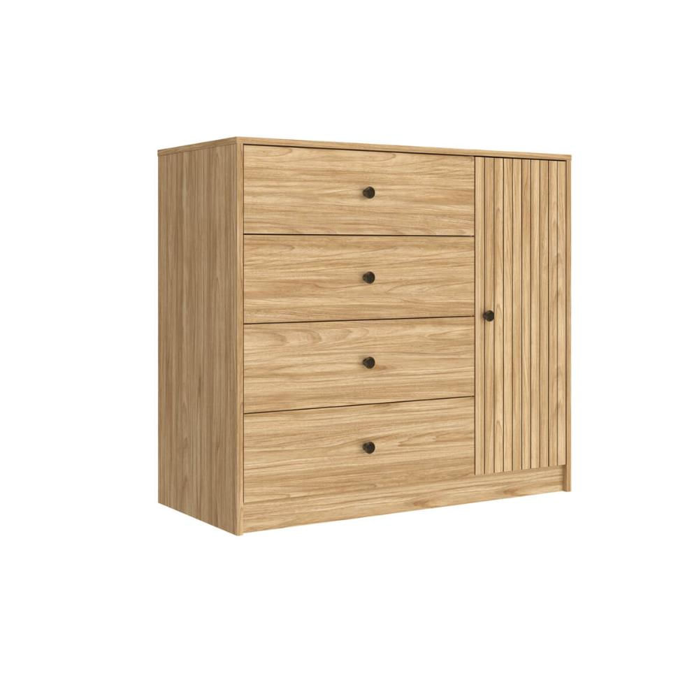 Cômoda 4 Gavetas e 1 Porta MDP Mel 100x45x90cm MB 1059 Movelbento