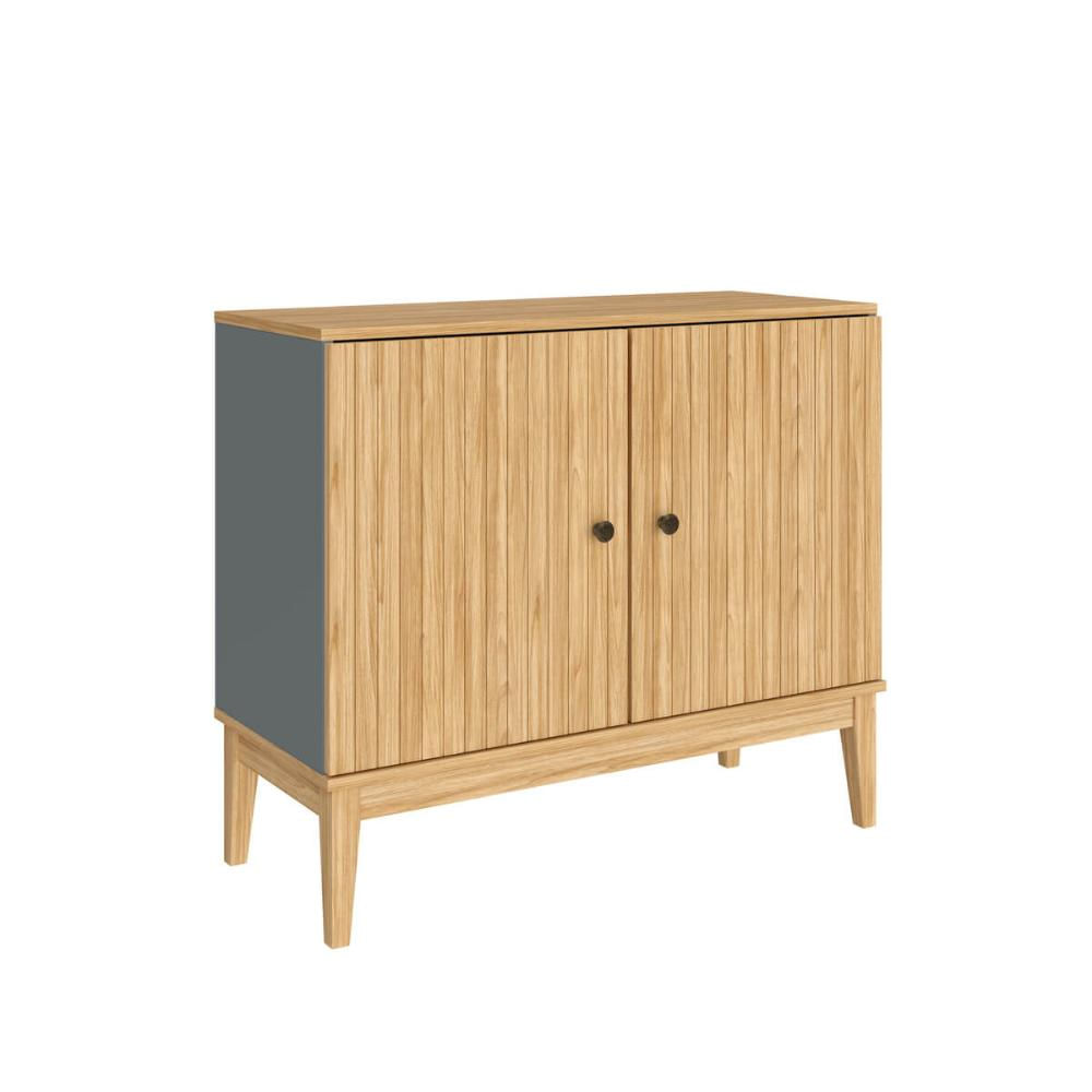 Buffet Aparador com 2 Portas Mel Petroleo MDP 90X38X77cm MB 1062 Movelbento