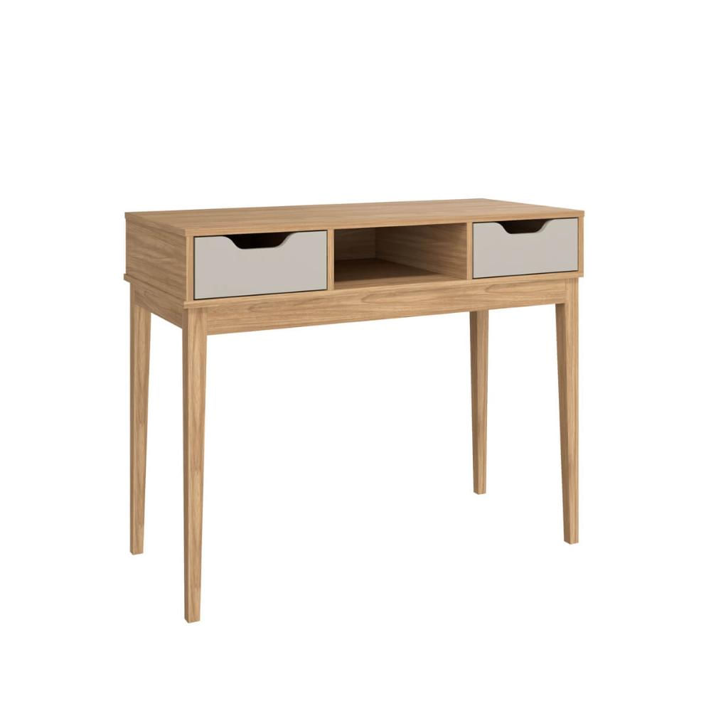Escrivaninha com 1 Nicho 2 Gavetas MDP 100x45x86cm Mel Off White MB 1099 Movelbento