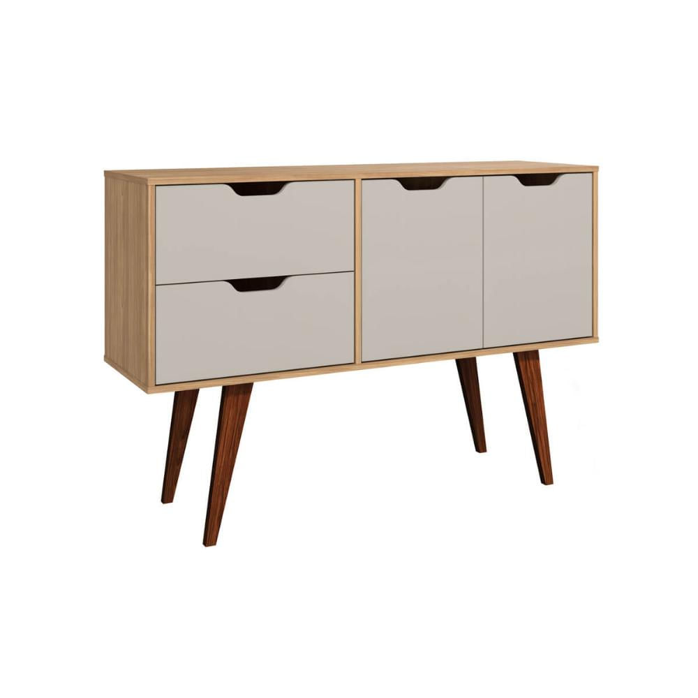 Aparador com 2 Portas e 2 Gavetas Mel Off White MB 1097 Hall de Entrada Sala de Jantar