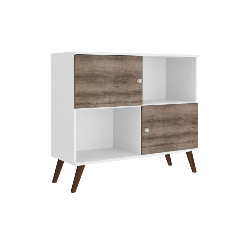 Aparador Retrô com 2 Portas Branco Rustico MDP 95x37x86cm RT 3011 Movelbento