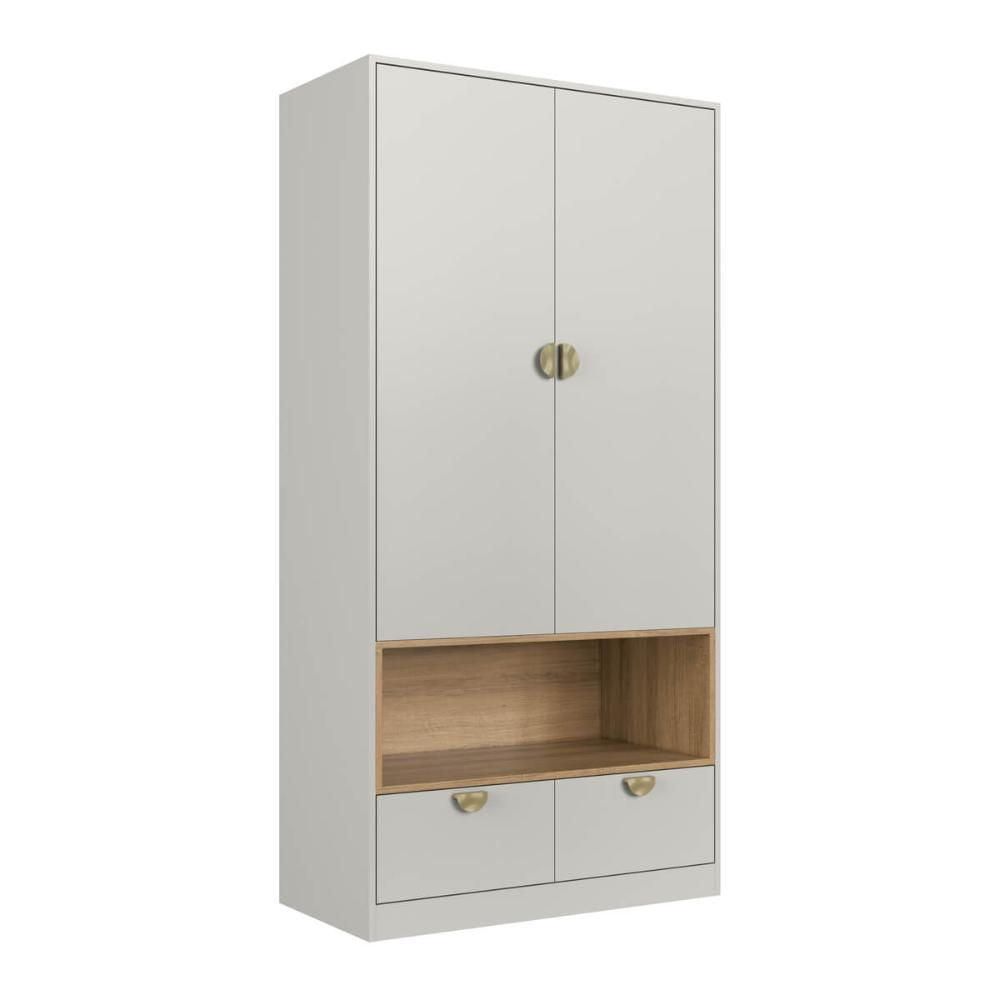 Guarda Roupas Infantil Juvenil com Nicho 2 Portas e 2 Gavetas Arenas Lille Gl1080