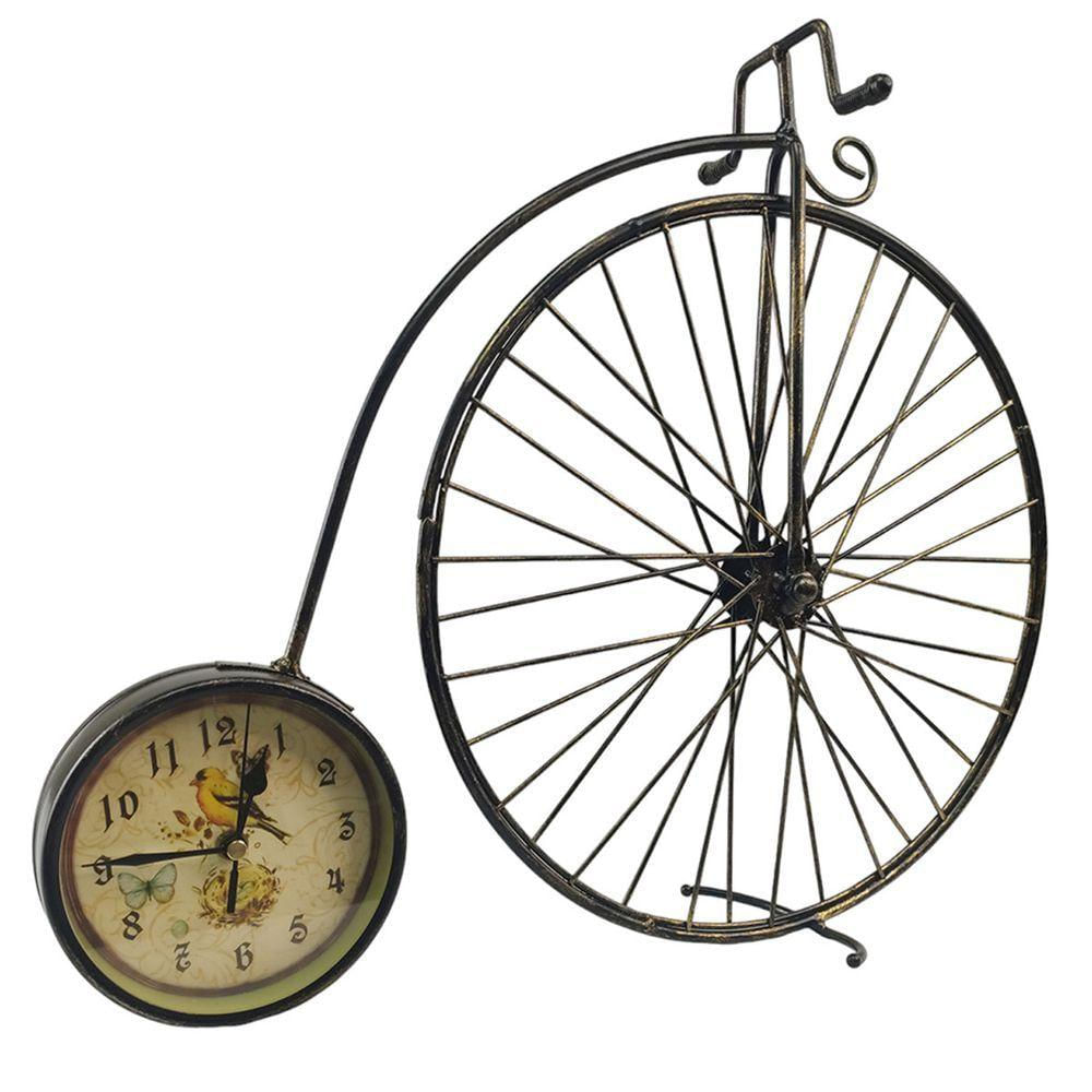 Relogio De Mesa Vintage Bicicleta Passaro Retro Decoraçao Bancada Casa Quarto Sala Cozinha Jardim Enfeite