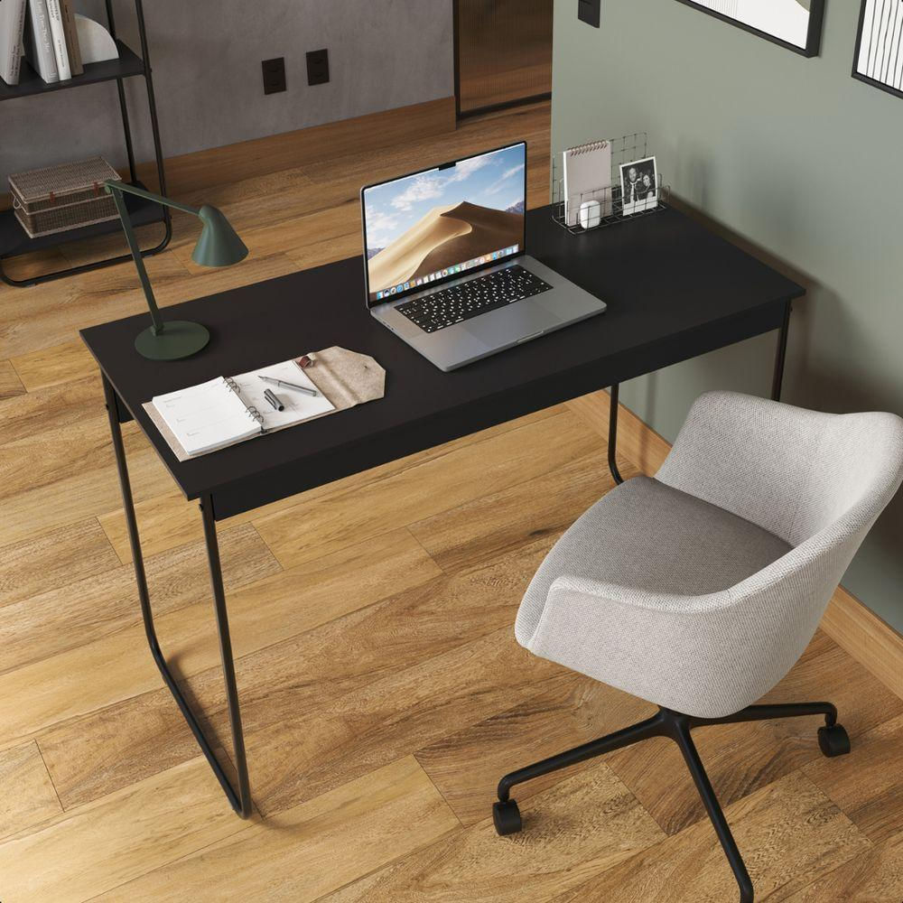 Mesa Para Escritório Escrivaninha Ofiice 120 Cm Metal Criare Preto