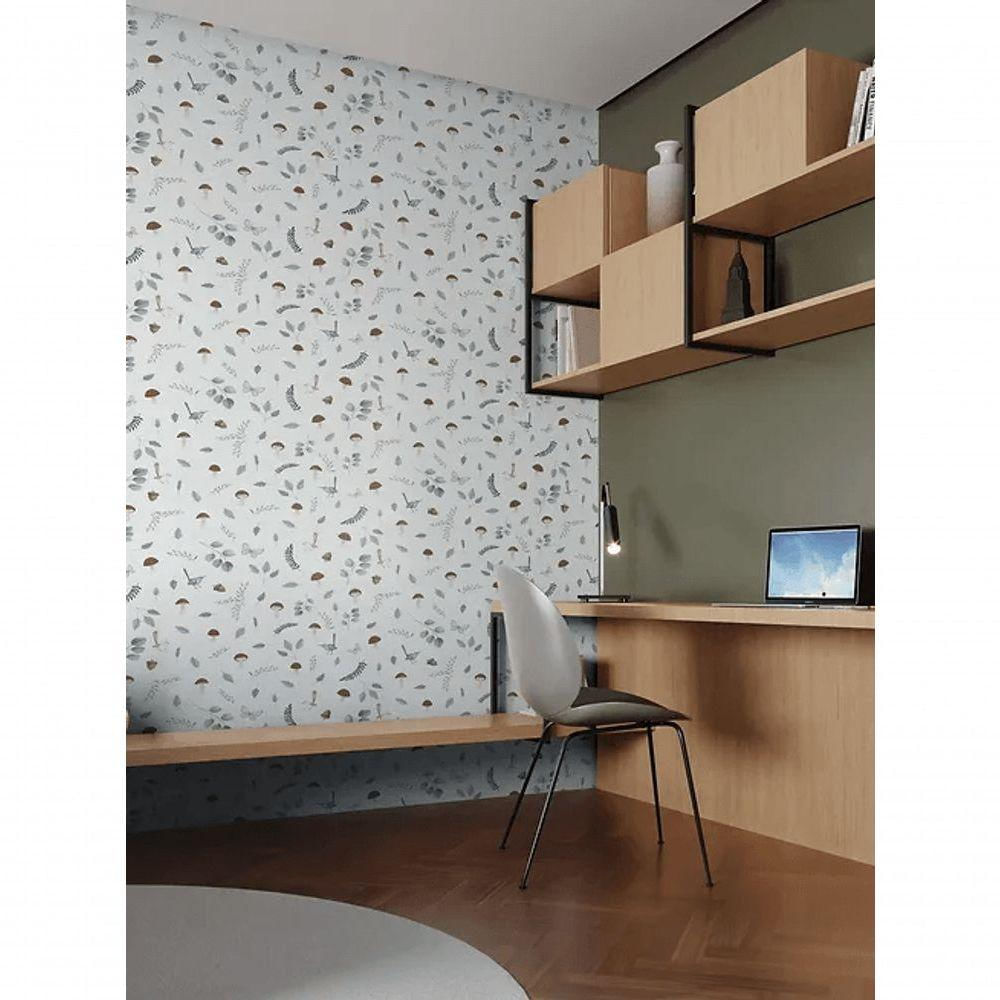 Papel De Parede Sonhos Mini Cogumelo Verde E Marrom 4224 Papel De Parede Sonhos 4224