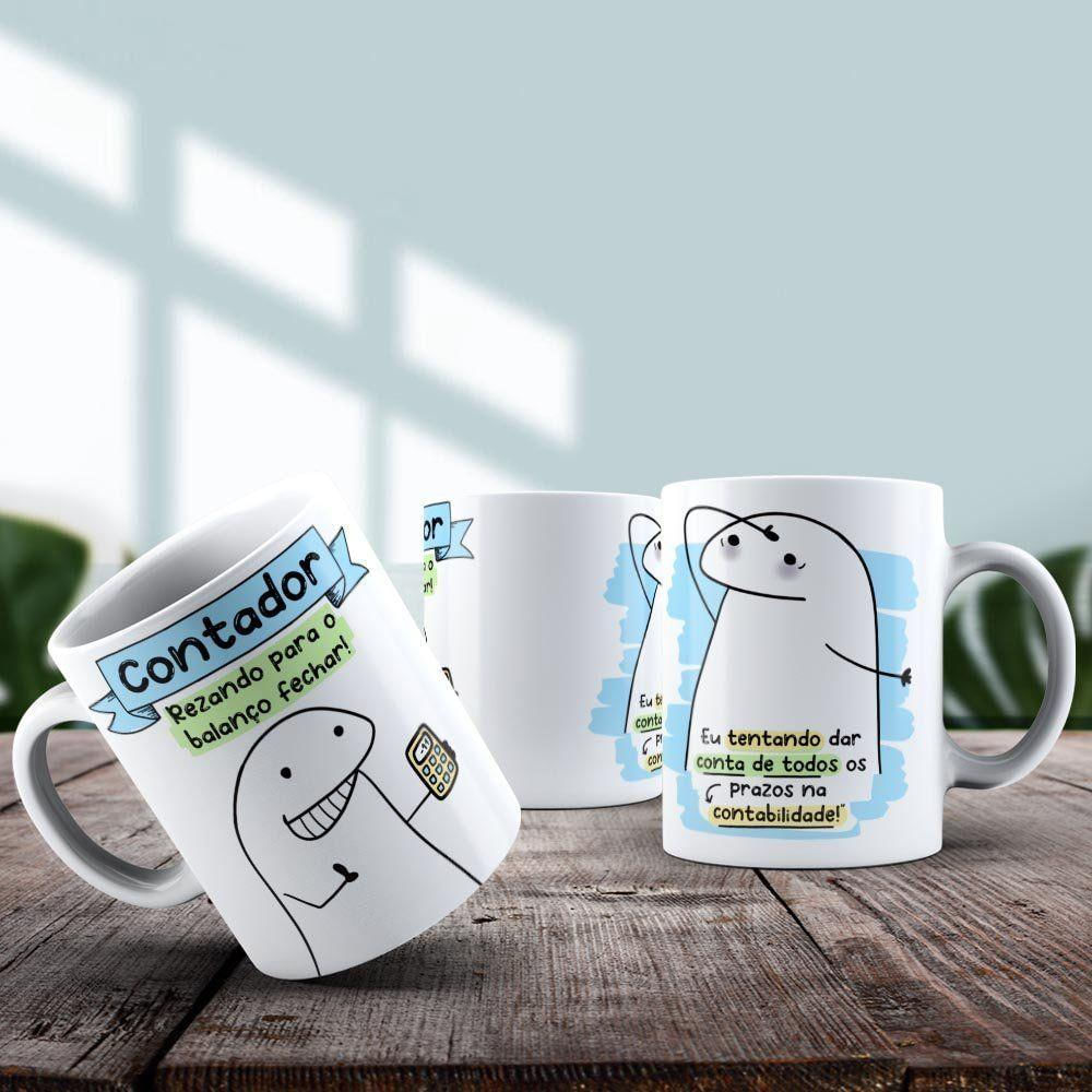 Caneca De Porcelana 325ml Flork Profissões Masculino Contador