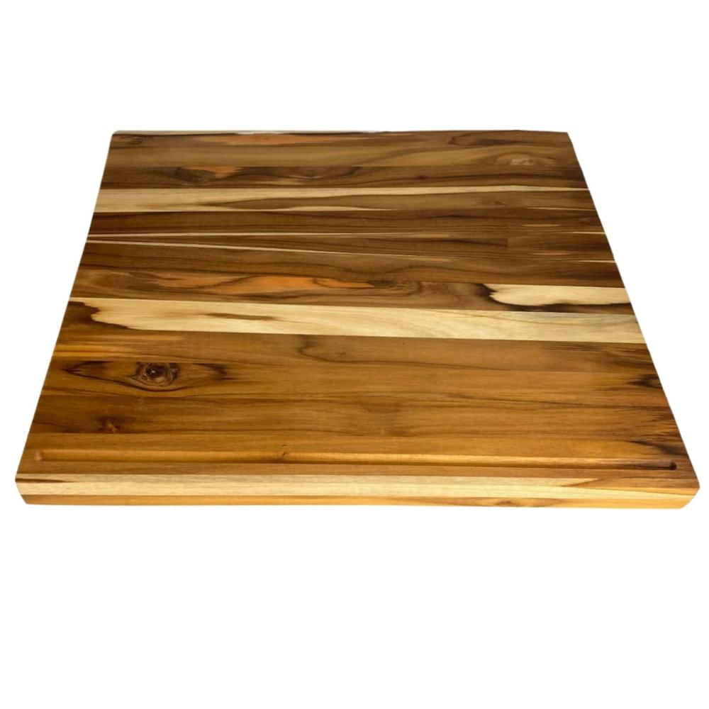 Estação de Corte 60x50cm Tábua Teca com Encaixe Bancada Preparo Massas Zanline