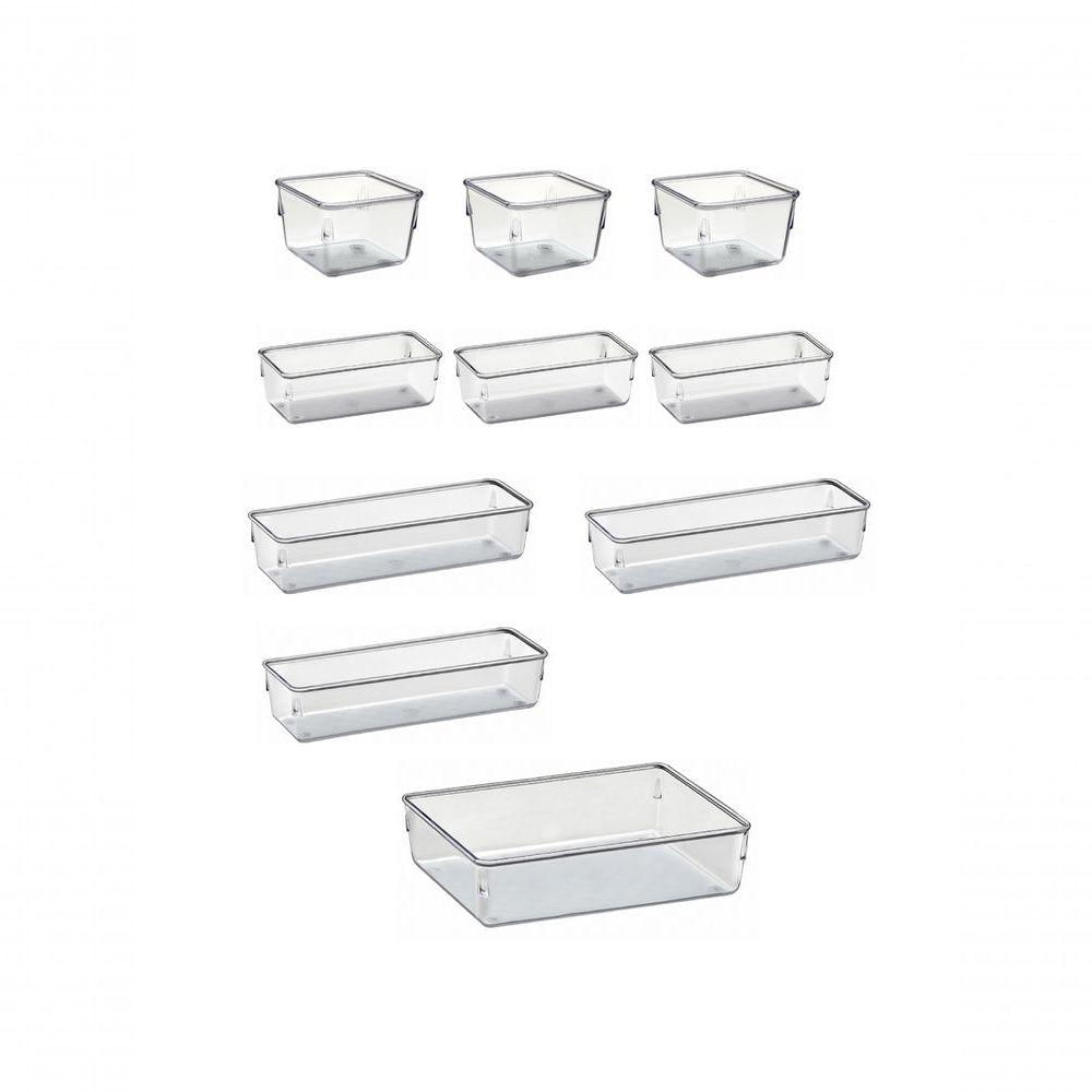 10 Organizadores Multiuso Modular Gavetas Acrílico Cristal