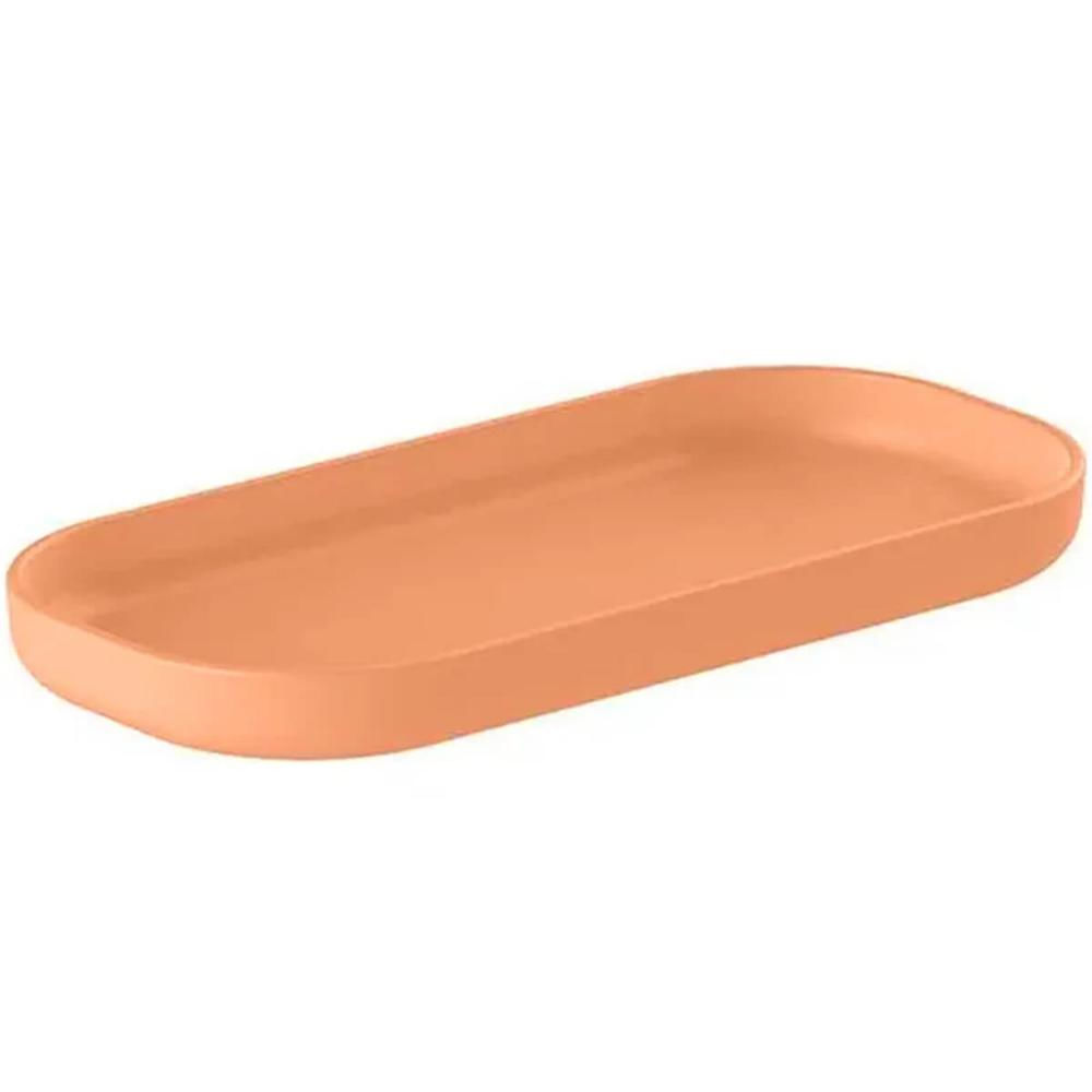 Bandeja de Banheiro Pequena Dual Ou Laranja Minério Porta Objetos Organizador de Lavabo