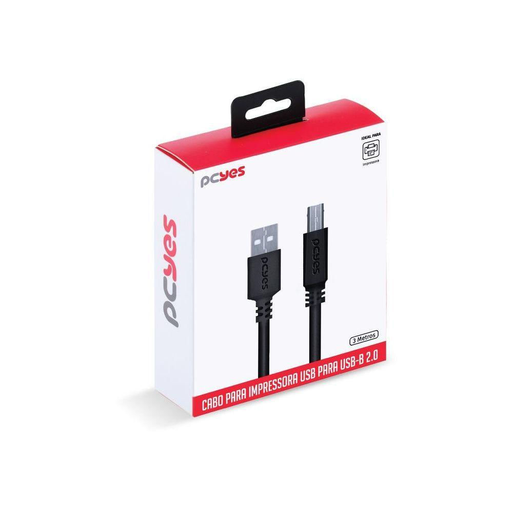 Cabo P- Impressora Usb A 2.0 P- Usb B 3m - Puabm2-3