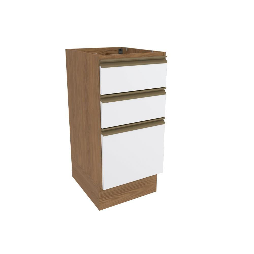Balcão 3 Gavetas Kappesberg Celeste 100% Mdf Nogueira-branco 40cm