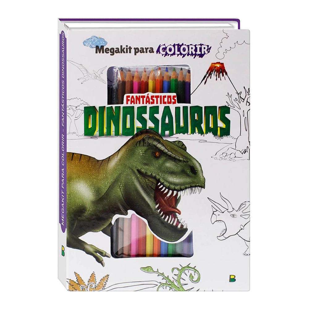 Livro Infantil Todolivro Megakit para Colorir Fantásticos Dinossauros