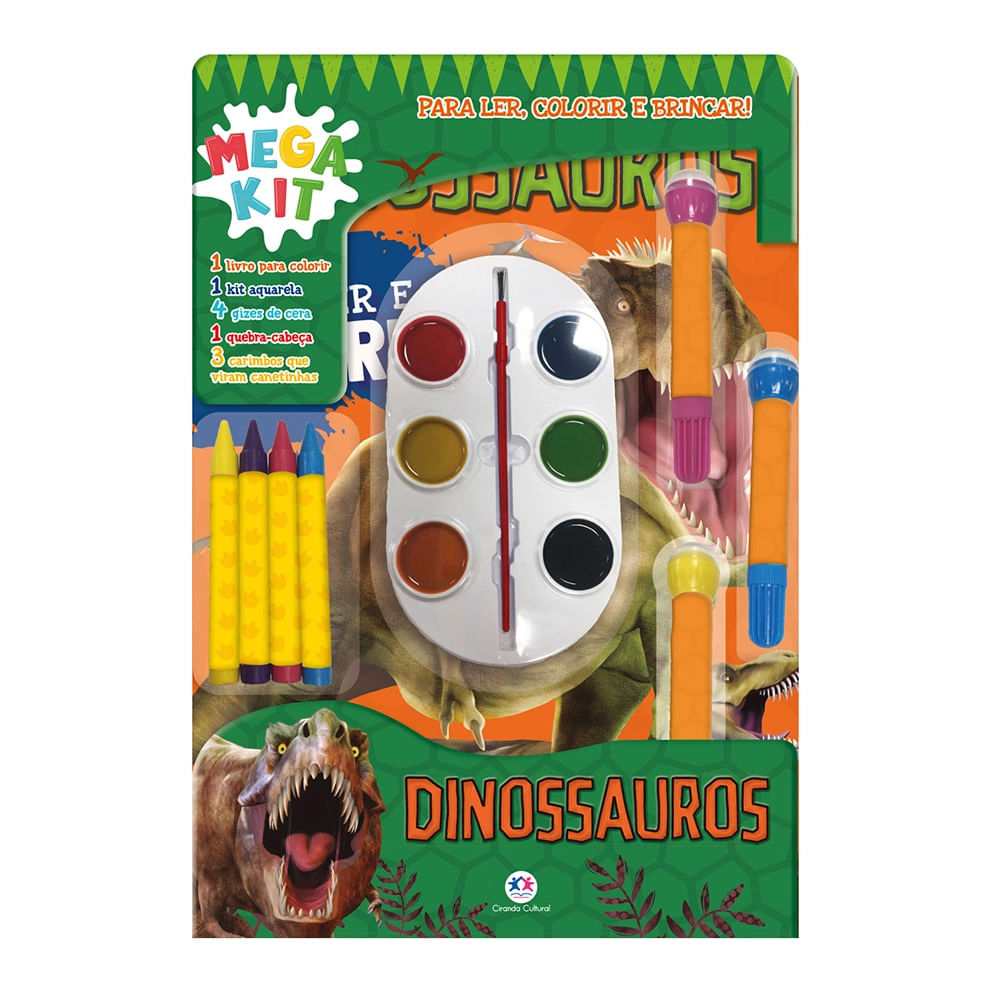 Megakit Livro para Ler e Colorir Ciranda Cultural Dinossauro