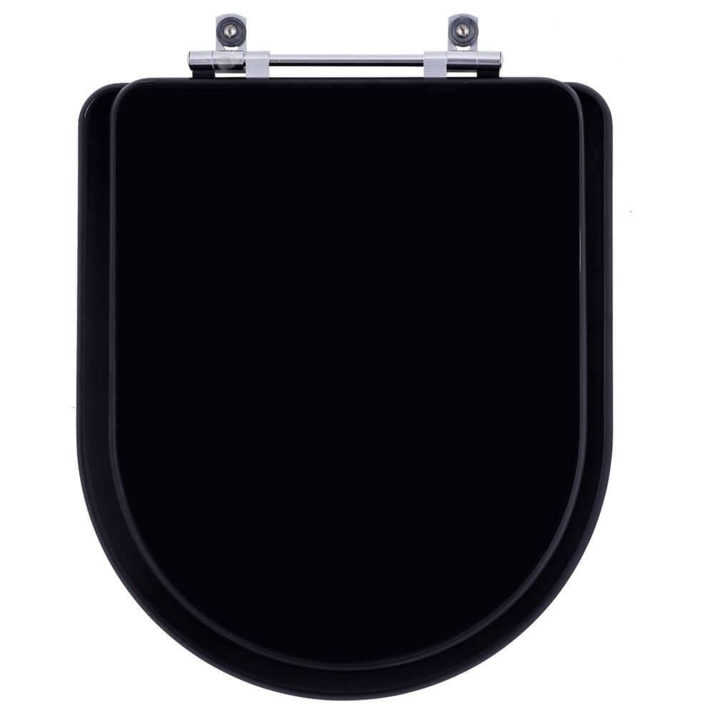Tampa De Vaso Acrilico Carrara Preto Fosco Para Bacia Deca 6lpf