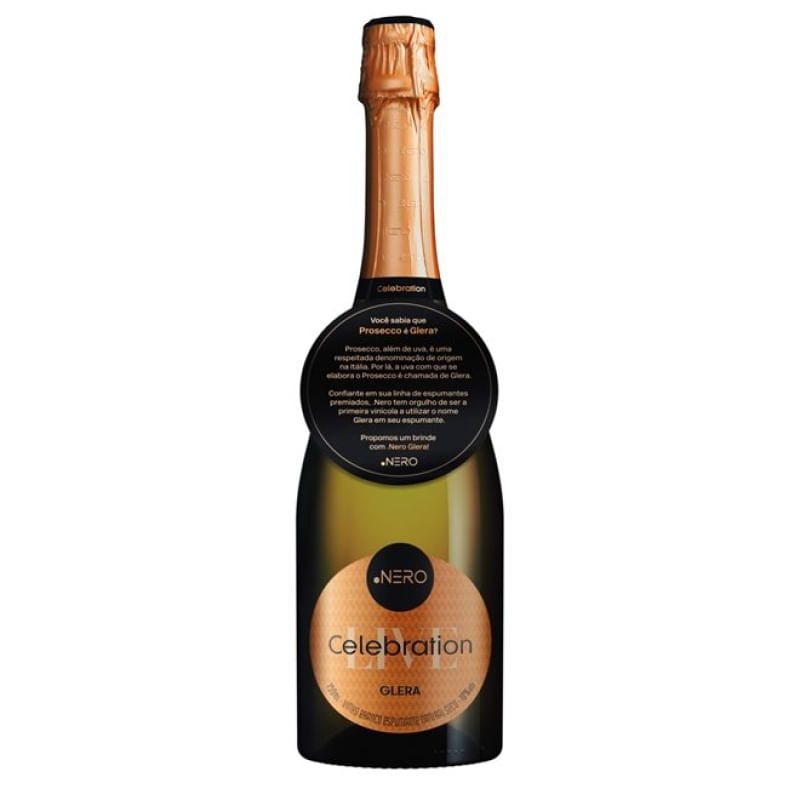 Espumante Brut Glera (Prosecco) Celebration Live Ponto Nero 750ml