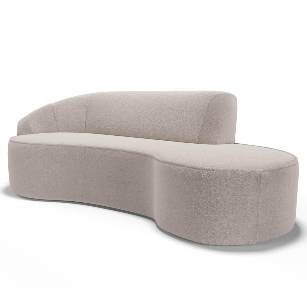 Sofá Living  4 Lugares 280cm Braço Esquerdo Mozart D06 Bouclê Bege - Mpozenato
