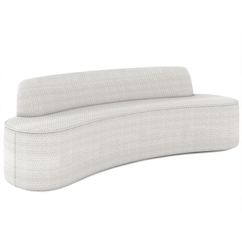 Sofá 3 Lugares para Sala de Estar Living 210cm Koane D06 Bouclê Off White - Mpozenato