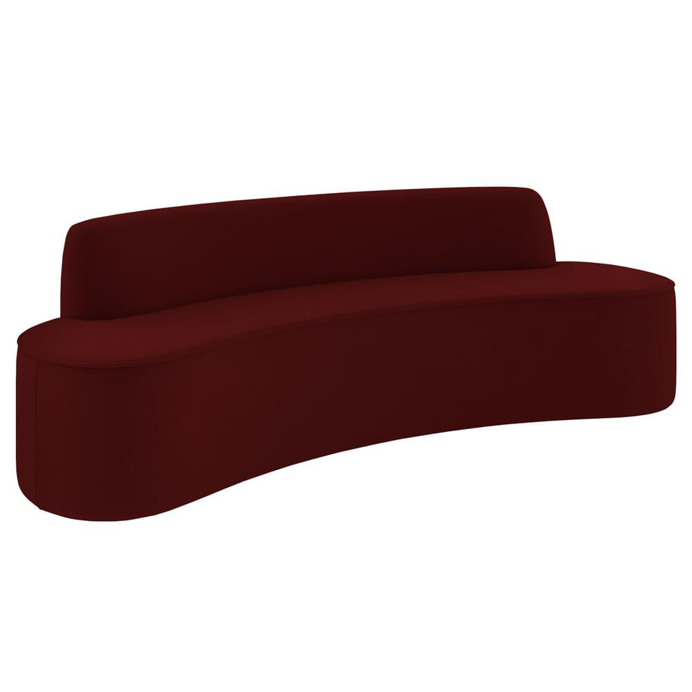 Sofá 5 Lugares para Sala de Estar Living 300cm Koane D06 Veludo Bordô - Mpozenato