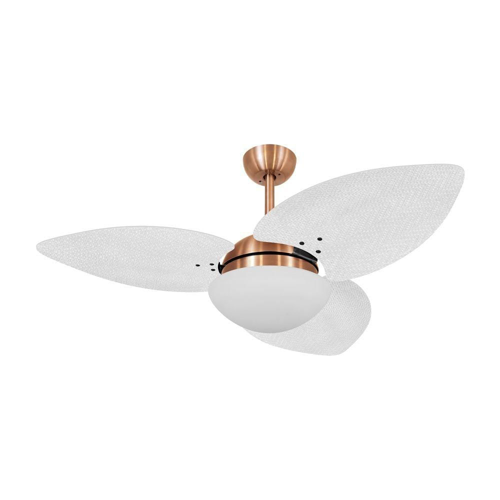 Ventilador De Teto Kovalski Cobre 3 Pás Palmae Branco 127V