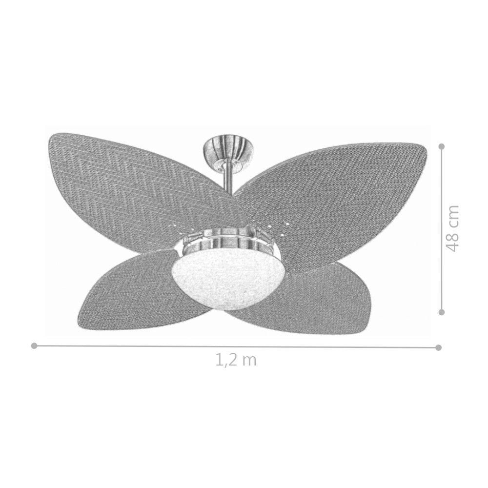 Ventilador De Teto Kovalski Escovado 4 Pás Preto 127V