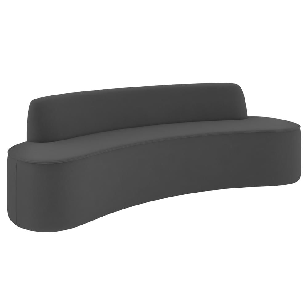 Sofá 3 Lugares para Sala de Estar Living 210cm Koane D06 Veludo Cinza - Mpozenato